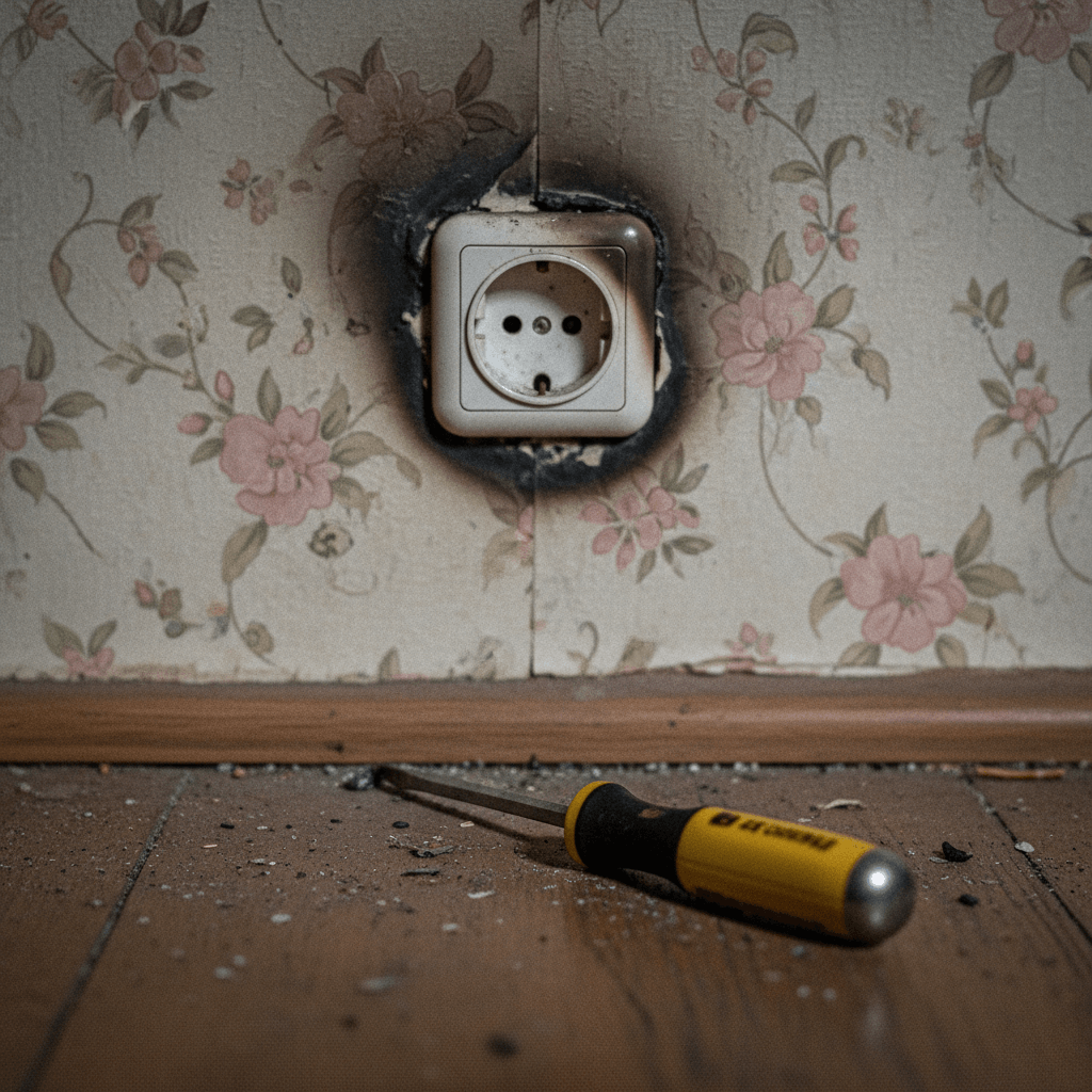 Austausch einer alten Steckdose durch ein modernes Modell